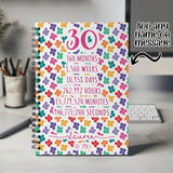 30th Birthday Gift for Her - Personalised Birthday Notebook Age 30 Gift for Women - Ladies Floral Design Daughter Sister Thirty BNF30NB