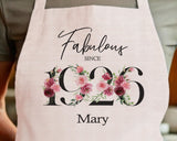 100th Birthday Gift for Women - Personalised Apron Happy Birthday 1925 100 Gift for Her - Ladies Floral Design Mum Nan Nanny Hundred BNC100