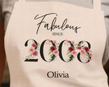 18th Birthday Gift for Her - Personalised Apron Happy Birthday Age 18 Gift for Women - Ladies Floral Design Daughter Niece Eighteen BNC18AP