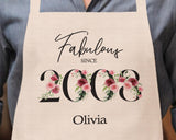 18th Birthday Gift for Her - Personalised Apron Happy Birthday Age 18 Gift for Women - Ladies Floral Design Daughter Niece Eighteen BNC18AP