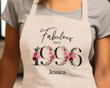30th Birthday Gift for Her - Personalised Apron Happy Birthday Age 30 Gift for Women - Ladies Floral Design Daughter Niece Thirty BNC30AP
