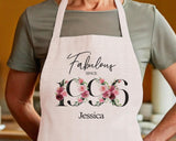 30th Birthday Gift for Her - Personalised Apron Happy Birthday Age 30 Gift for Women - Ladies Floral Design Daughter Niece Thirty BNC30AP