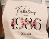 40th Birthday Gift for Her - Personalised Apron Happy Birthday 1985 40 Gift for Women - Ladies Floral Design Daughter Niece Forty BNC40AP
