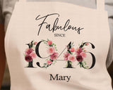 80th Birthday Gift for Women - Personalised Apron Happy Birthday 1945 80 Gift for Her - Ladies Floral Design Mum Nan Nanny Eighty BNC80AP