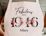 80th Birthday Gift for Women - Personalised Apron Happy Birthday 1945 80 Gift for Her - Ladies Floral Design Mum Nan Nanny Eighty BNC80AP
