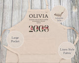 18th Birthday Gift for Her - Personalised Apron Wonderful Since 2007 18 Gift for Women - Ladies Floral Design Daughter Niece Eighteen BND18