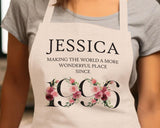 30th Birthday Gift for Women - Personalised Apron Wonderful Since 1995 30 Gift for Her - Ladies Floral Design Daughter Niece Thirty BND30AP