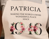 80th Birthday Gift for Women - Personalised Apron Wonderful Since 1945 80 Gift for Her - Ladies Floral Design Mum Nanny Nan Eighty BND80AP