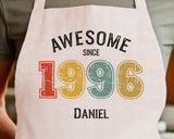 Personalised Apron for Mens 30th Birthday Gift for Him - Awesome Since 1995 30 Man Gift - Retro Year Design Son Brother Dad Thirty BNG30