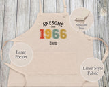 Personalised Apron for Mens 60th Birthday Gift for Him - Awesome Since 1965 60 Man Gift - Retro Year Design Son Brother Dad Sixty BNG60