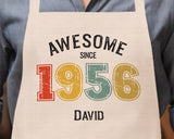 Personalised Apron for Mens 70th Birthday Gift for Him - Awesome Since 1955 70 Man Gift - Retro Year Design Son Brother Dad Seventy BNG70