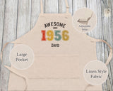 Personalised Apron for Mens 70th Birthday Gift for Him - Awesome Since 1955 70 Man Gift - Retro Year Design Son Brother Dad Seventy BNG70