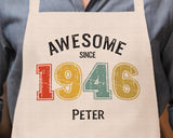 Personalised Apron for Mens 80th Birthday Gift for Him - Awesome Since 1945 80 Man Gift Retro Year Design Brother Dad Grandad Eighty BNG80