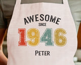 Personalised Apron for Mens 80th Birthday Gift for Him - Awesome Since 1945 80 Man Gift Retro Year Design Brother Dad Grandad Eighty BNG80