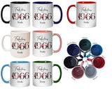 60th Birthday Gift for Women - Fabulous Since 1965 Personalised Coffee Mug Coaster Age 60 Gift for Her - Ladies Floral Design Mum BNC60M