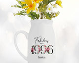 30th Birthday Gift for Her - Fabulous Since 1995 Small Personalised Flower Pot Vase 30 Gifts for Women Floral Design Daughter Sister BNC30