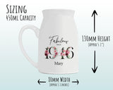 80th Birthday Gift for Women - Fabulous Since 1945 Small Personalised Flower Pot Vase 80 Gift for Her Ladies Floral Design Nan Gran BNC80