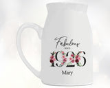 100th Birthday Gift for Women - Fabulous Since 1925 Small Personalised Flower Pot Vase 100 Gift for Her Ladies Floral Design Nan Gran BNC100