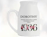 90th Birthday Gift for Women - Wonderful since 1935 Small Personalised Flower Pot Vase 90 Gift for Her Ladies Floral Design Nan Gran BND90
