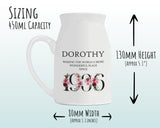 90th Birthday Gift for Women - Wonderful since 1935 Small Personalised Flower Pot Vase 90 Gift for Her Ladies Floral Design Nan Gran BND90