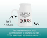 18th Birthday Gift for Her - Wonderful since 2007 Small Personalised Flower Pot Vase 18 Gift for Women Floral Design Daughter Sister BND18