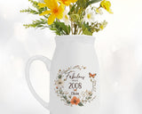 18th Birthday Gift for Her - Fabulous Since 2007 Small Personalised Flower Pot Vase 18 Gift for Women Floral Design Daughter Sister BNL18