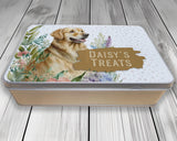 Golden Retriever Snack Treat Tin - Personalised Gift for Dog Lovers TIN011