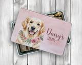 Golden Retriever Snack Treat Tin - Personalised Gift for Dog Lovers TIN013