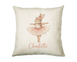 Baby Gift for New Mum - Personalised Name Cushion - Bunny Rabbit Ballerina Theme Nursery SMC043