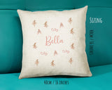 Baby Gift for New Mum - Personalised Name Cushion - Bunny Rabbit Ballerina Theme Nursery SMC044