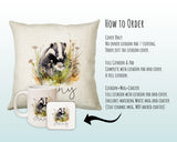 Badger Gift for Woodland Animal Lovers - Personalised Name Cushion - Watercolour Badger Theme SMC051