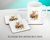 Fox Gift for Woodland Animal Lovers - Personalised Name Cushion - Watercolour Fox Theme SMC055