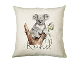 Koala Gift for Animal Lovers - Personalised Name Cushion - Watercolour Koala Bear Theme SMC060