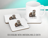 Otter Gift for Animal Lovers - Personalised Name Cushion - Watercolour Sea Otter Theme SMC062