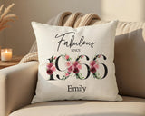 60th Birthday Gift for Women - Personalised 1966 Birthday Cushion Age Sixty Years BNC