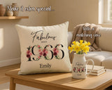 60th Birthday Gift for Women - Personalised 1966 Birthday Cushion Age Sixty Years BNC