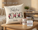 60th Birthday Gift for Women - Personalised 1966 Birthday Cushion Age Sixty Years BNC