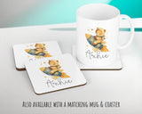 Baby Gift for New Mum - Personalised Name Cushion - Bear & Rocket Theme for Nursery SMC003