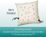 Baby Gift for New Mum - Personalised Name Cushion - Bunny Rabbit Ballerina Theme Nursery SMC044