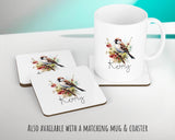 Sparrow Cushion Gift for Bird Lovers Watchers - Personalised Name Pillow - Watercolour Sparrow Theme SMC058