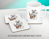Koala Gift for Animal Lovers - Personalised Name Cushion - Watercolour Koala Bear Theme SMC060