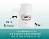 40th Birthday Gift for Her Women - Small Personalised Flower Vase 40 Floral Design BGA40