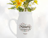 90th Birthday Gift for Her Women - Small Personalised Flower Vase 90 Floral Design BGA90