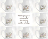 30th Birthday Gift for Her Women - Small Personalised Flower Vase 30 Floral Design BGD30