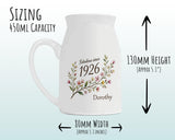 100th Birthday Gift for Her Women - Small Personalised Flower Vase 100 Floral Design BGA100
