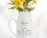 Mothers Day Gift for Nanny Vase - Ceramic Personalised Flower Pot Floral Design ND001
