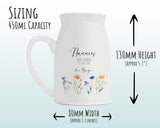 Mothers Day Gift for Nanny Vase - Ceramic Personalised Flower Pot Floral Design ND001