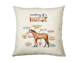 Anatomy of a Horse Cushion - Funny Gift For Him Or Her Pony Equestrian Design CD456A