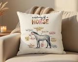 Anatomy of a Horse Cushion - Funny Gift For Him Or Her Pony Equestrian Design CD456B