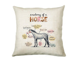Anatomy of a Horse Cushion - Funny Gift For Him Or Her Pony Equestrian Design CD456B